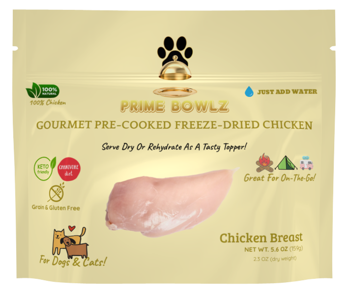 GOURMET PRE-COOKED FREEZE-DRIED CHICKEN TREATS & TOPPER